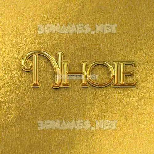 nhoie in All Gold style - 3D name wallpaper
