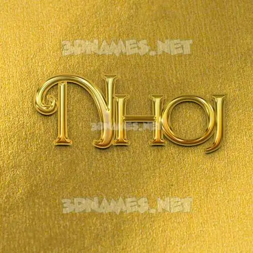 nhoj in All Gold style - 3D name wallpaper nhoj in All Gold style - 3D name wallpaper