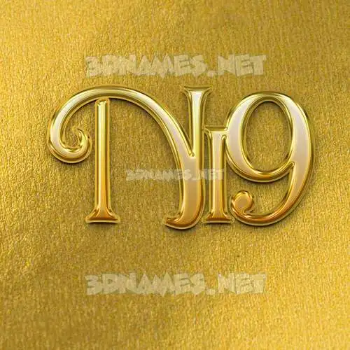 ni9 in All Gold style - 3D name wallpaper