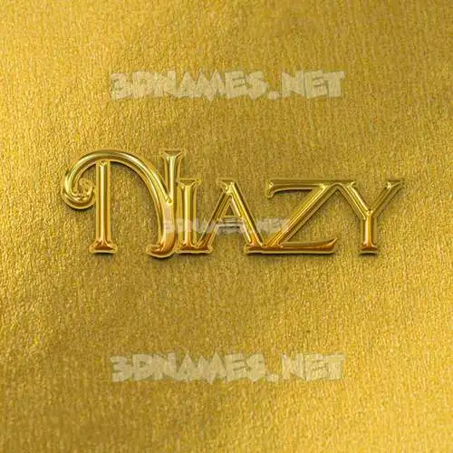 niazy in All Gold style - 3D name wallpaper