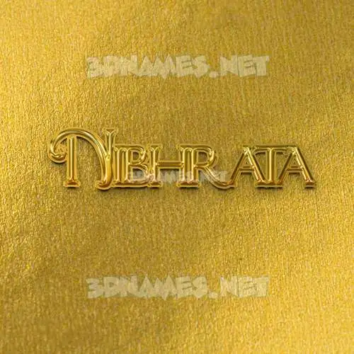 nibhrata in All Gold style - 3D name wallpaper