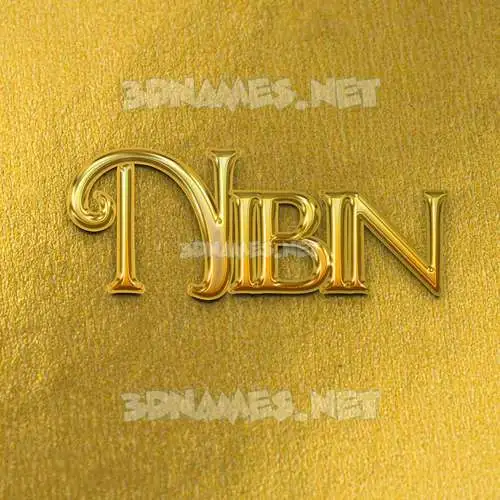 nibin in All Gold style - 3D name wallpaper