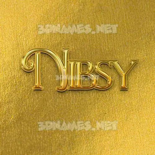 nibsy in All Gold style - 3D name wallpaper
