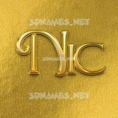 nic in All Gold style - 3D name wallpaper nic in All Gold style - 3D name wallpaper