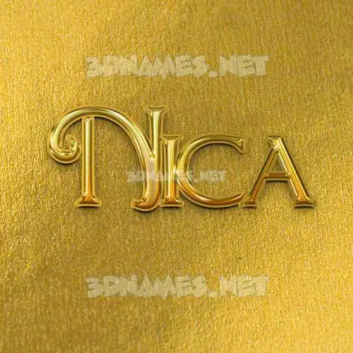 nica in All Gold style - 3D name wallpaper nica in All Gold style - 3D name wallpaper