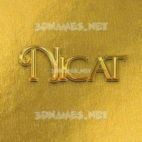 nicat in All Gold style - 3D name wallpaper nicat in All Gold style - 3D name wallpaper