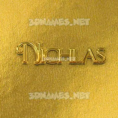 nichlas in All Gold style - 3D name wallpaper nichlas in All Gold style - 3D name wallpaper