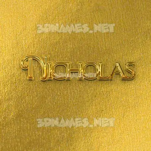 nicholas in All Gold style - 3D name wallpaper