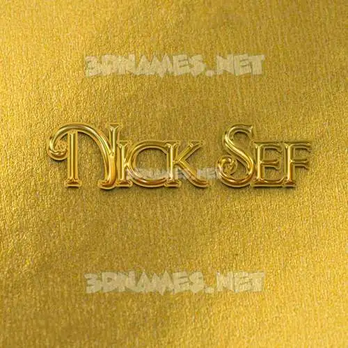nick sef in All Gold style - 3D name wallpaper nick sef in All Gold style - 3D name wallpaper