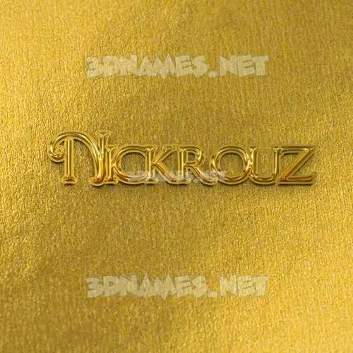 nickrouz in All Gold style - 3D name wallpaper