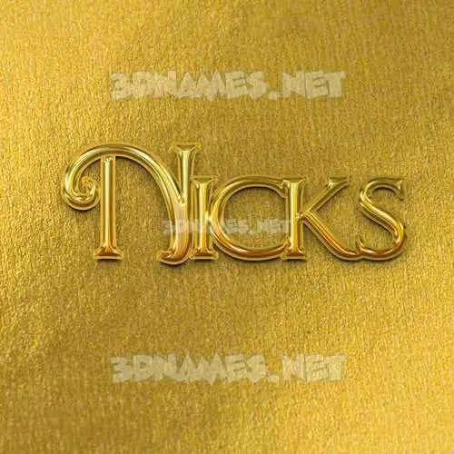 nicks in All Gold style - 3D name wallpaper