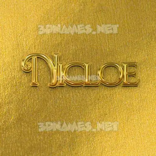 nicloe in All Gold style - 3D name wallpaper