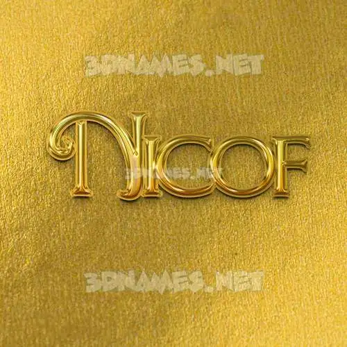 nicof in All Gold style - 3D name wallpaper nicof in All Gold style - 3D name wallpaper