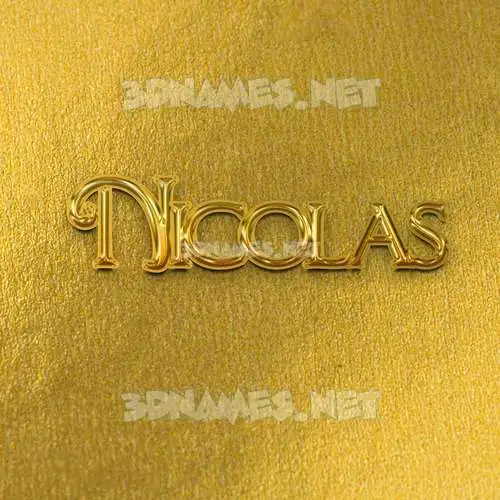 nicolas in All Gold style - 3D name wallpaper