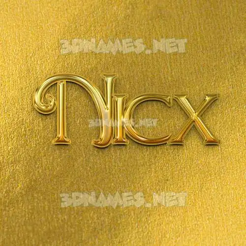 nicx in All Gold style - 3D name wallpaper nicx in All Gold style - 3D name wallpaper