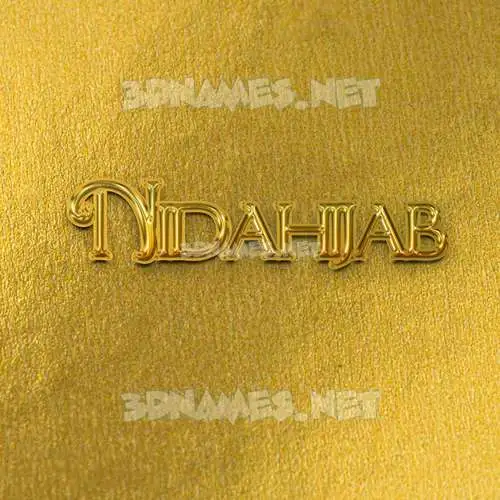 nidahijab in All Gold style - 3D name wallpaper