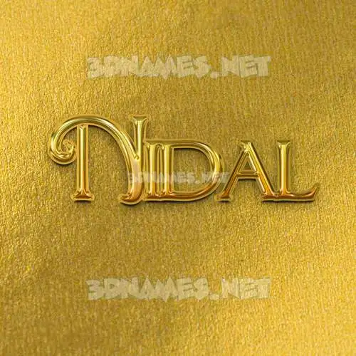 nidal in All Gold style - 3D name wallpaper nidal in All Gold style - 3D name wallpaper