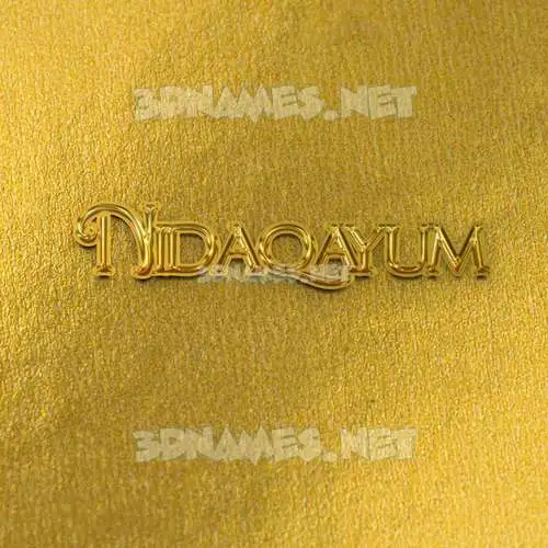 nidaqayum in All Gold style - 3D name wallpaper