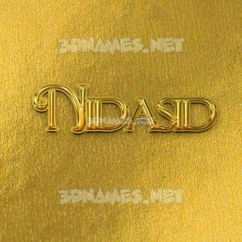 nidasid in All Gold style - 3D name wallpaper