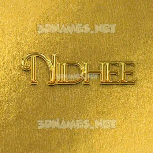 nidhee in All Gold style - 3D name wallpaper