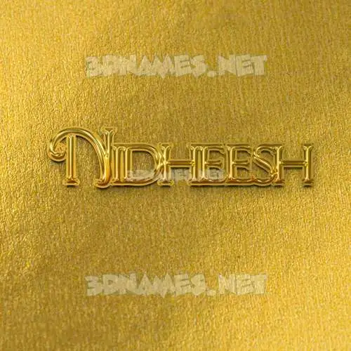 nidheesh in All Gold style - 3D name wallpaper nidheesh in All Gold style - 3D name wallpaper