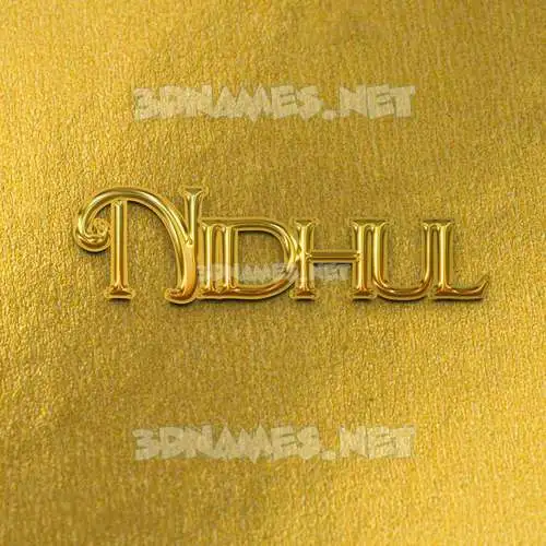nidhul in All Gold style - 3D name wallpaper nidhul in All Gold style - 3D name wallpaper