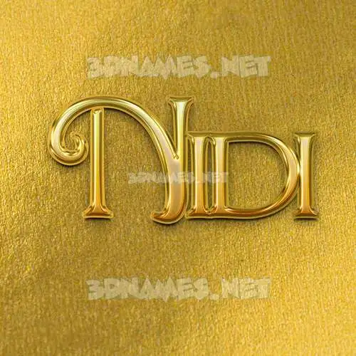 nidi in All Gold style - 3D name wallpaper