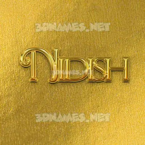 nidish in All Gold style - 3D name wallpaper