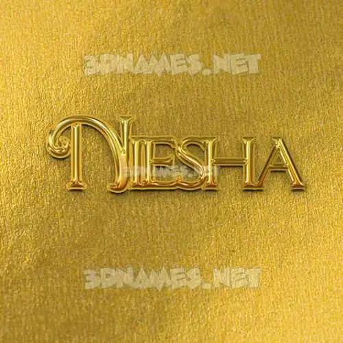 niesha in All Gold style - 3D name wallpaper