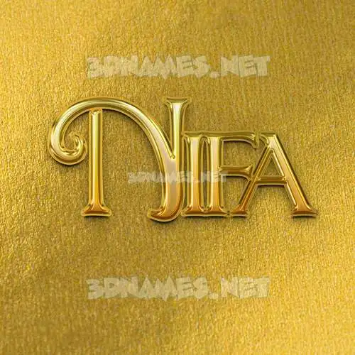 nifa in All Gold style - 3D name wallpaper