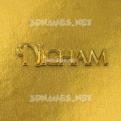 nigham in All Gold style - 3D name wallpaper nigham in All Gold style - 3D name wallpaper