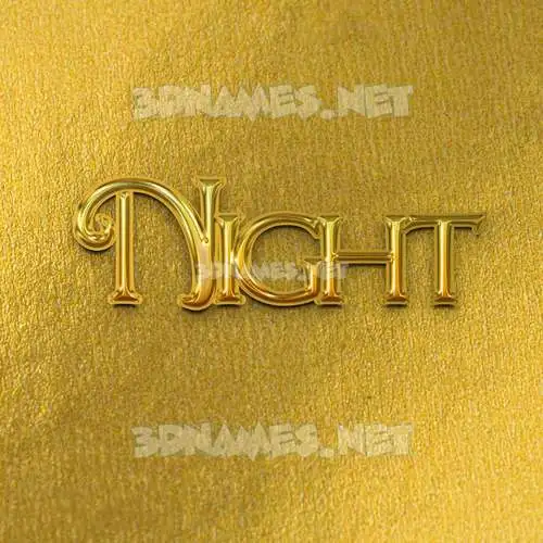 night in All Gold style - 3D name wallpaper