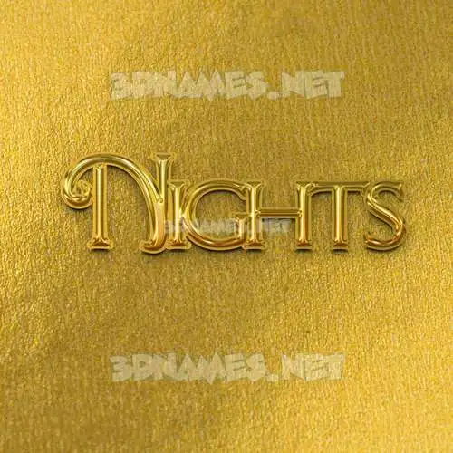 nights in All Gold style - 3D name wallpaper nights in All Gold style - 3D name wallpaper