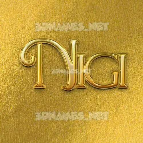 nigi in All Gold style - 3D name wallpaper