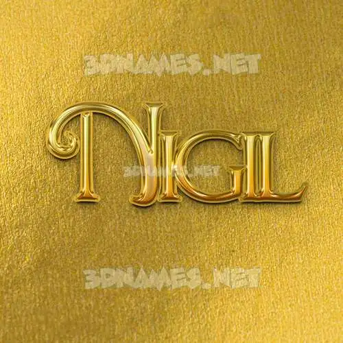 nigil in All Gold style - 3D name wallpaper nigil in All Gold style - 3D name wallpaper