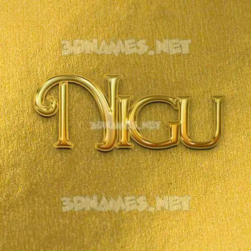 nigu in All Gold style - 3D name wallpaper nigu in All Gold style - 3D name wallpaper