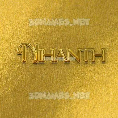 nihanth in All Gold style - 3D name wallpaper