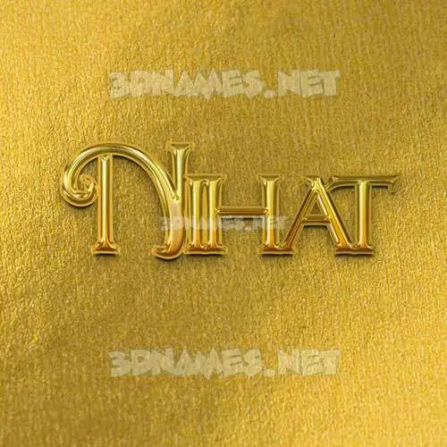 nihat in All Gold style - 3D name wallpaper nihat in All Gold style - 3D name wallpaper