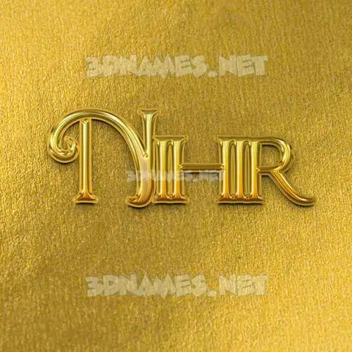 nihir in All Gold style - 3D name wallpaper