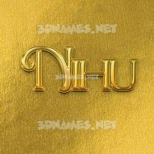 nihu in All Gold style - 3D name wallpaper nihu in All Gold style - 3D name wallpaper