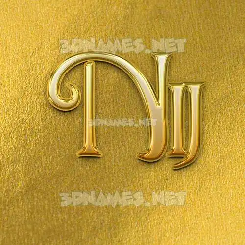 nij in All Gold style - 3D name wallpaper