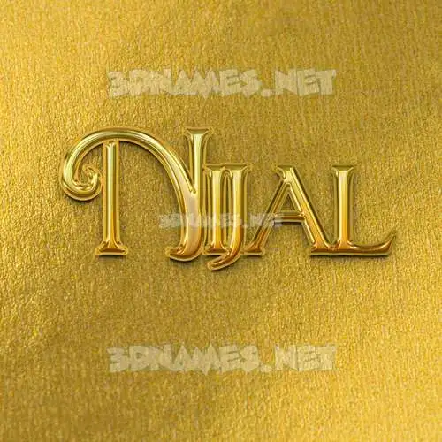 nijal in All Gold style - 3D name wallpaper