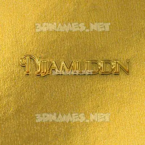nijamuddin in All Gold style - 3D name wallpaper