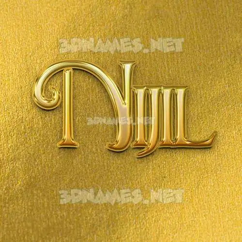 nijil in All Gold style - 3D name wallpaper