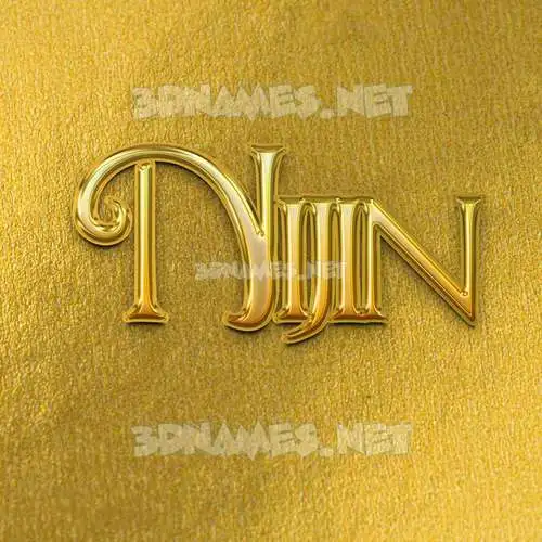 nijin in All Gold style - 3D name wallpaper