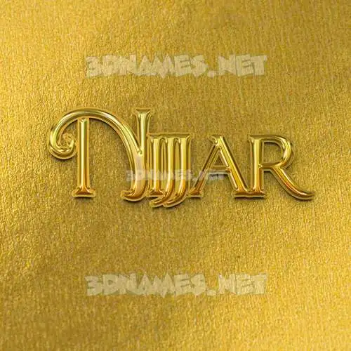nijjar in All Gold style - 3D name wallpaper