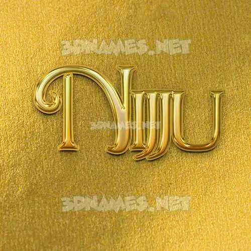 nijju in All Gold style - 3D name wallpaper