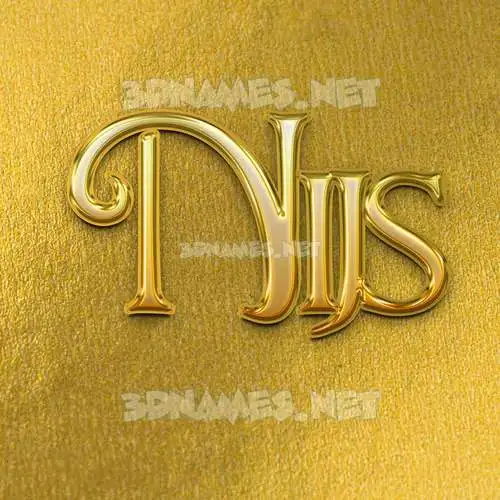 nijs in All Gold style - 3D name wallpaper