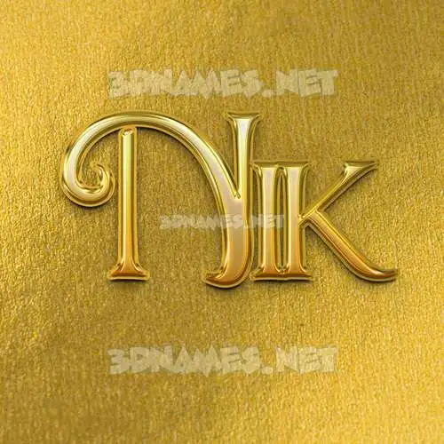 nik in All Gold style - 3D name wallpaper