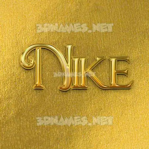 nike in All Gold style - 3D name wallpaper